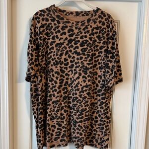 Aerie Animal Print Top in Tan and Black